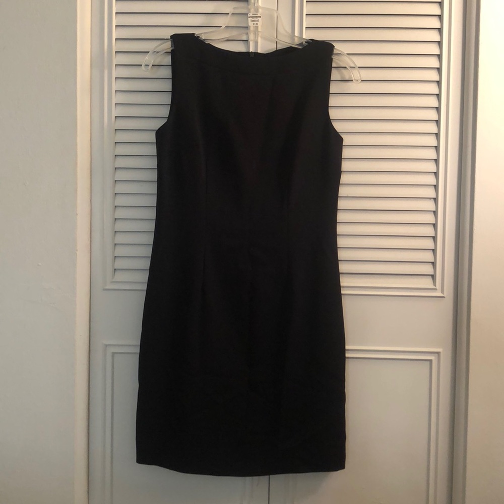 Black dress with high neckline